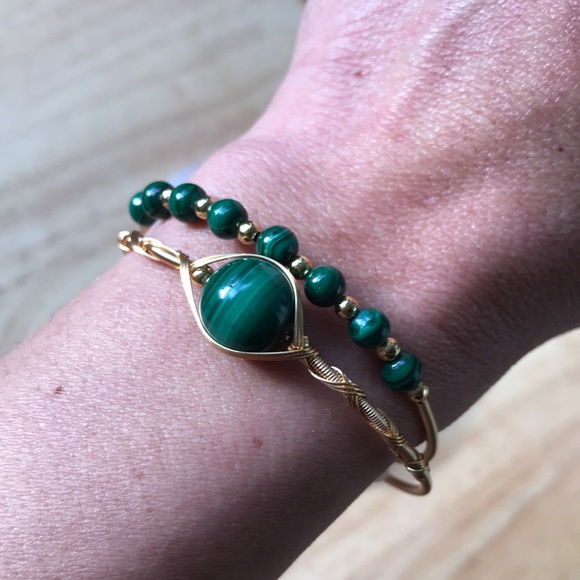 Malachite adjustable bracelet - Picture 7 of 7